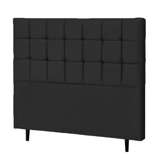 Imagem de Cabeceira Casal King Parma 193cm Para Cama Box Suede Preto - DS Móveis