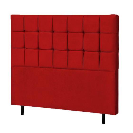 Imagem de Cabeceira Casal King Parma 193cm Para Cama Box Suede Vermelho - DS Estofados