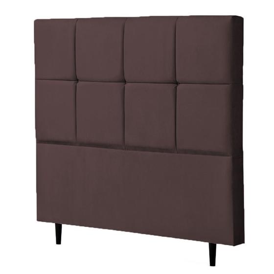 Imagem de Cabeceira Casal King Roma 190cm Para Cama Box Suede Marrom - DS Móveis