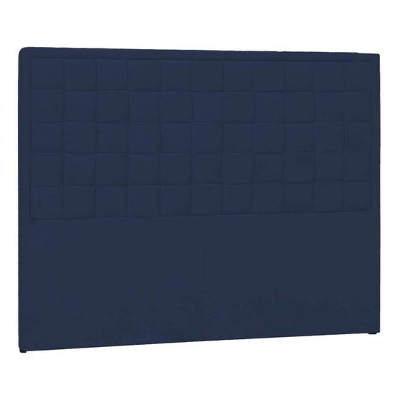 Imagem de Cabeceira Casal Palermo P04 140 cm Suede Azul Marinho TCA 948 - Amarena Móveis