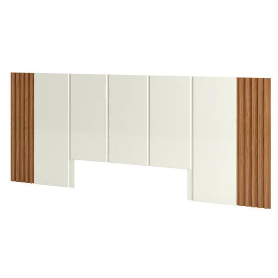 Cabeceira Casal Para Cama Queen 270 x 120 cm Detalhes Ripados Quarto MDF Off White e Marrom Madeira é boa?