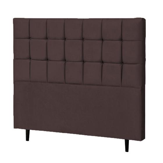 Imagem de Cabeceira Casal Parma 140cm Para Cama Box Suede Marrom - DS Móveis