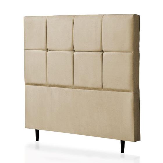 Imagem de Cabeceira Casal Poliana 140 CM Suede Marfim - D A Decor