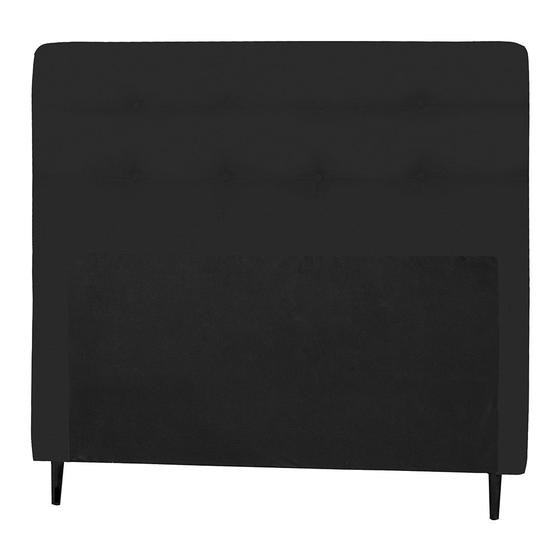 Imagem de Cabeceira Casal Queen 160cm Para Cama Box Luna Napa Preto - DS Estofados