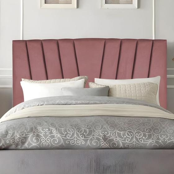 Imagem de Cabeceira Casal Queen Size Cama Estofada 160 cm Emma Suede