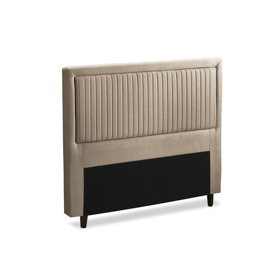 Cabeceira Casal Suede Estofada Berlim Dobuê Bege 140X13X123 Menor preço em Cabeceira Casal Suede Estofada Berlim Dobuê Bege 140X13X123