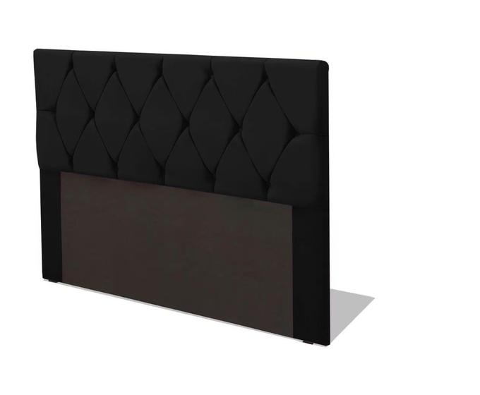 Imagem de Cabeceira Casal suede preta 1,95 cm Estofada com Botão para Cama Box Atena Biselos-Decor