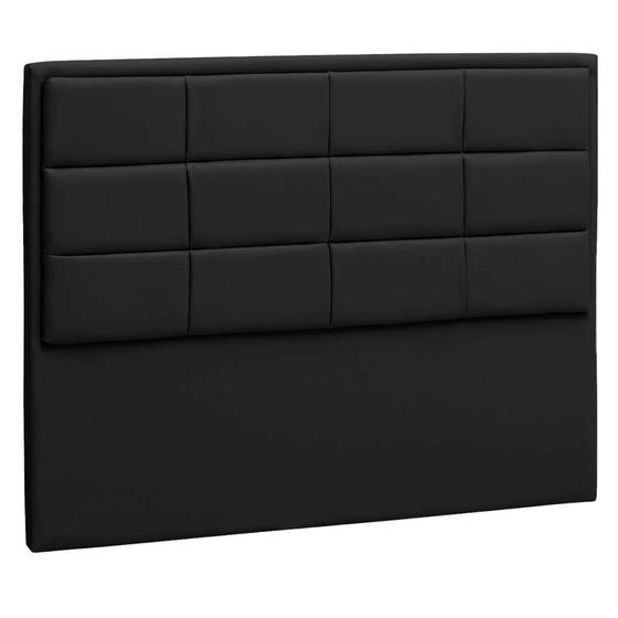 Imagem de Cabeceira Casal Tallin P04 140 cm Suede Preto TCA 944 - Amarena Móveis