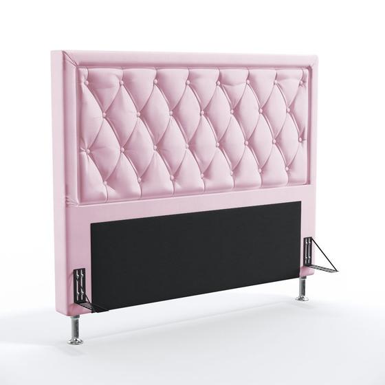 Imagem de Cabeceira Centaurus 140 Para Cama Box de Casal Z-021 Sued Rosa Bebê Aradecor