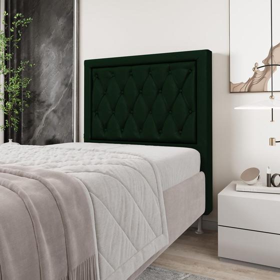 Imagem de Cabeceira Centaurus 90 Para Cama Box de Solteiro N-026 Veludo Verde Aradecor