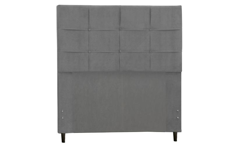 Imagem de Cabeceira Civic Estofada Com Botão de Strass para Cama Box Casal King Size 195Cm Chumbo 