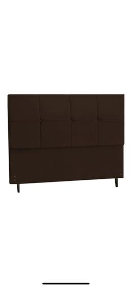 Imagem de Cabeceira Civic Estofada Com Botão de Strass para Cama Box Solteiro 94Cm Marrom 