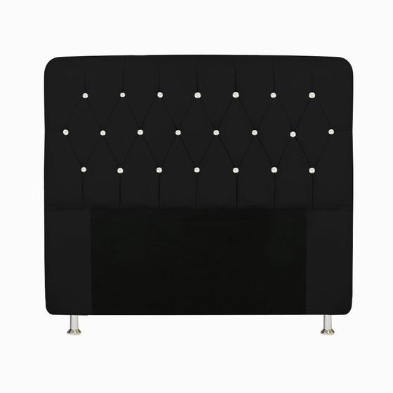 Imagem de Cabeceira com Botão em Capitone Strass Estofada Para Cama Box King Size 1,95 cm Grécia