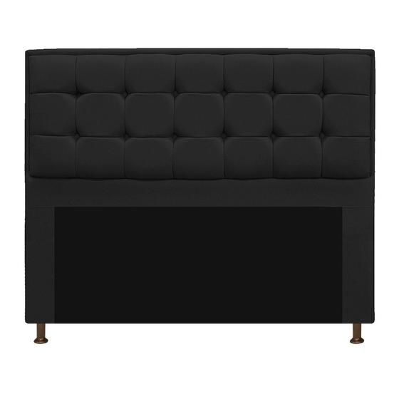 Imagem de Cabeceira Copenhague 140 cm Casal Suede Preto - Doce Sonho Móveis