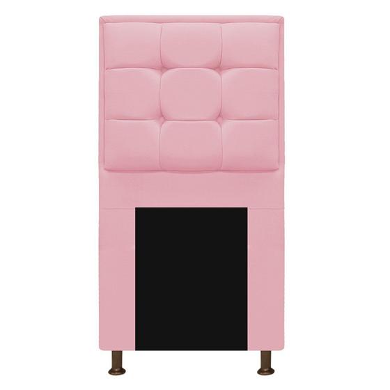 Imagem de Cabeceira Copenhague 90 cm Solteiro Suede Rosa Bebê - Doce Sonho Móveis