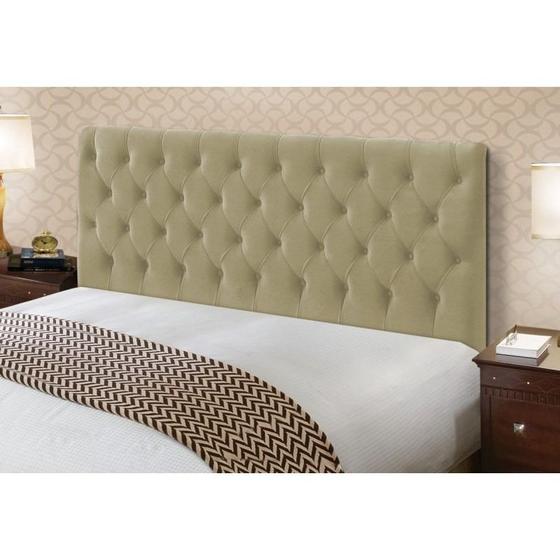 Imagem de Cabeceira Cristal 1,60 Cm Para Cama Box Queen Suede Bege