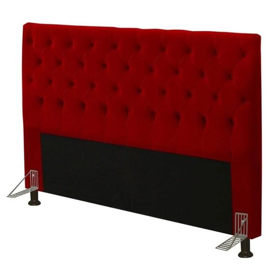 Imagem de Cabeceira Cristal 1,95 Cm Cama Box king Size Suede Vermelho