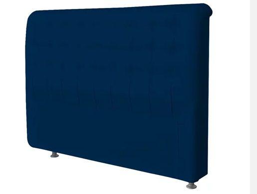 Imagem de Cabeceira Dama 1,95 Cm Cama Box king Size Suede Azul Marinho