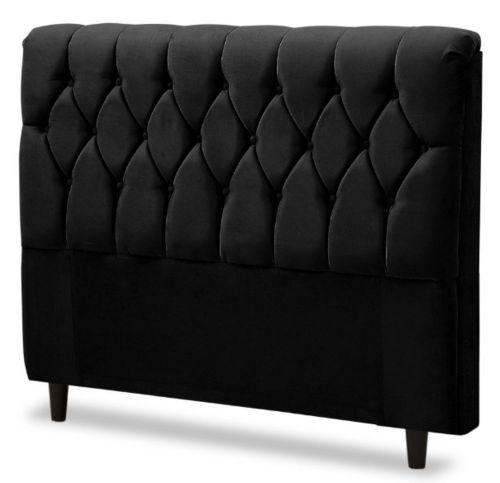 Imagem de CABECEIRA DE CAMA BOX 90cm ANA SUEDE PRETO TOPÁZIO