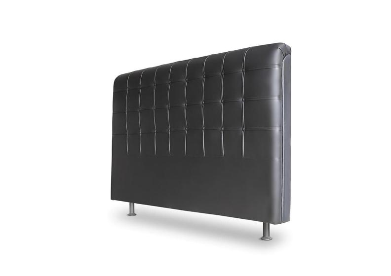 Imagem de Cabeceira De Cama Box Ana Solteiro 90cm X 118cm Couro Preto Mz Decor