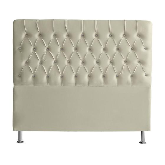 Imagem de Cabeceira De Cama Box Bella Queen 160 cm Suede Botão Cristal Porcelana Ec Móveis