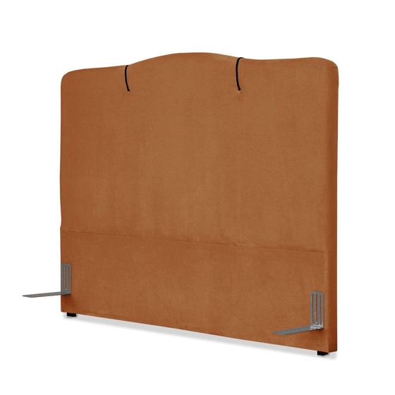 Imagem de Cabeceira de Cama Box Casal 138 cm Moscou Larhome Suede Veludo Terra cota