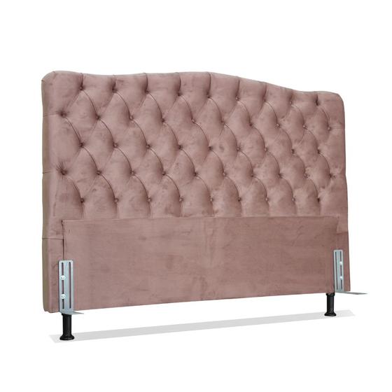 Imagem de Cabeceira de Cama Box Casal 138cm Larhome Dunas Suede Veludo Rose