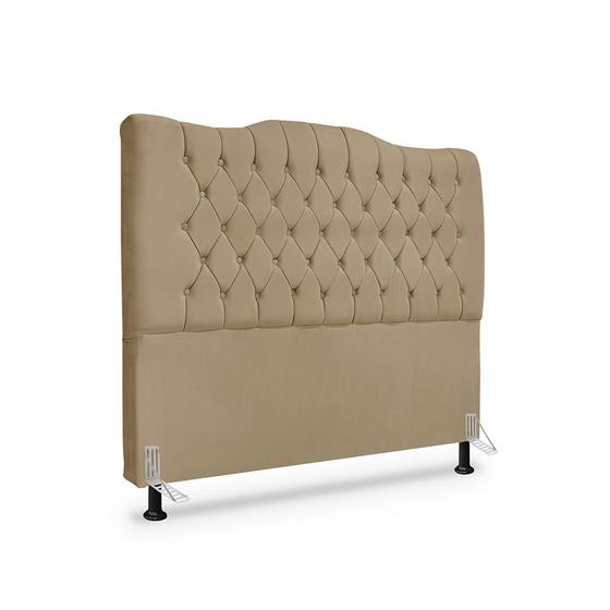 Cabeceira de Cama Box Casal 140 cm Dunas - Veludo Bege Escuro Menor preço em Cabeceira de Cama Box Casal 140 cm Dunas - Veludo Bege Escuro
