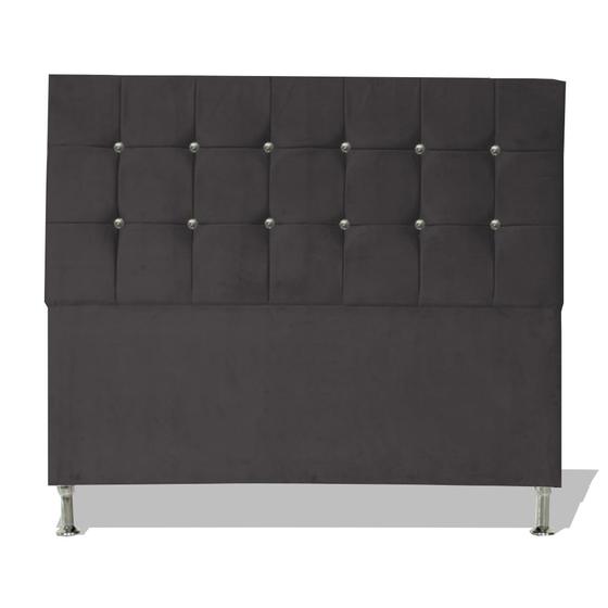 Imagem de Cabeceira De Cama Box Estofada Berlim Casal 140 cm Suede Grafite Ec Móveis