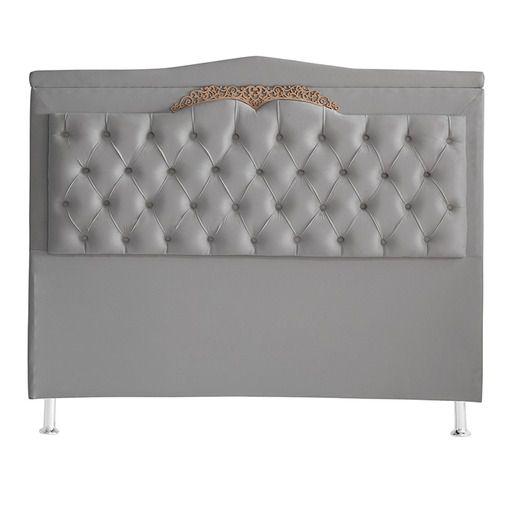 Imagem de Cabeceira De Cama Box Madri Casal Queen 160 cm Suede Prata Ec Móveis