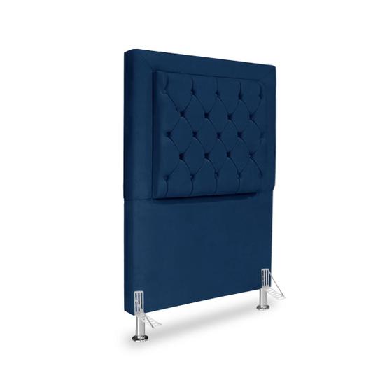 Imagem de Cabeceira de Cama Box Solteiro 90 cm Baronesa  - Veludo Azul