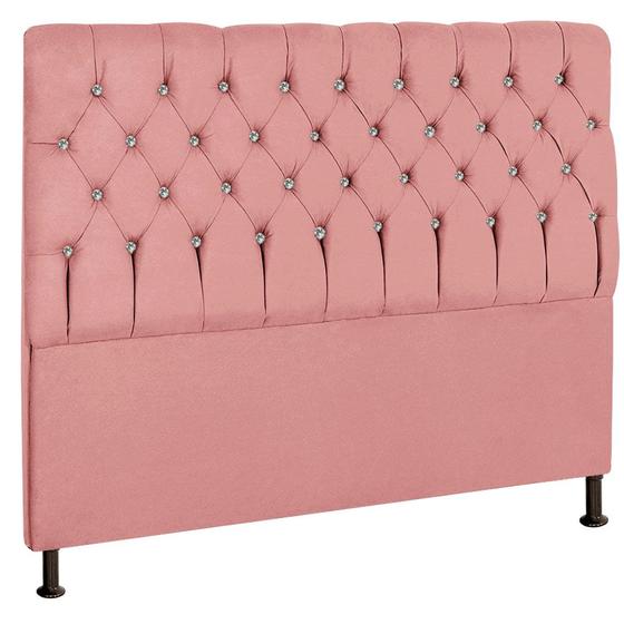 Imagem de Cabeceira de Cama Box Solteiro Estofada com Strass Quarto 0,90 Cm Bia Nanda Decor