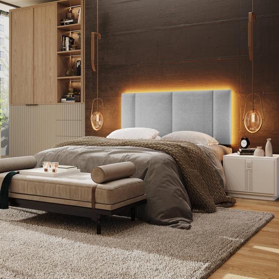 Imagem de Cabeceira de Cama Casal com LED - VNS CONCEPT