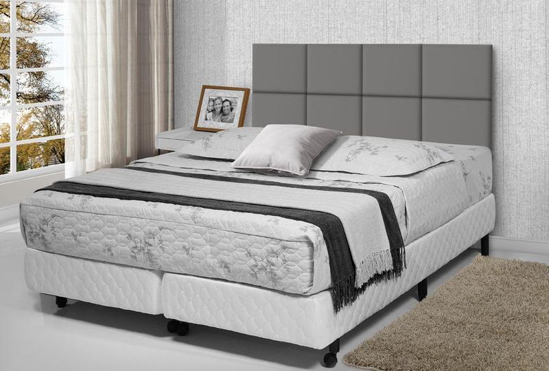 Cabeceira de cama sued lisa cinza de 1,60 - CSA Móveis Imagem de Cabeceira de cama sued lisa cinza de 1,60