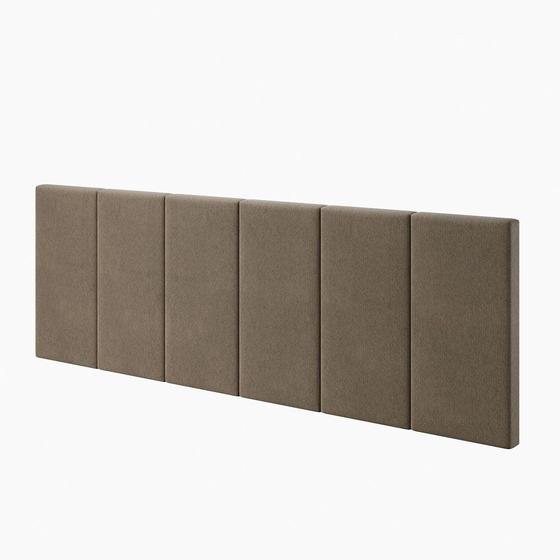 Imagem de Cabeceira de Cama Vitória para cama Box Casal - Almofadada Retangular 1,40 - Bege