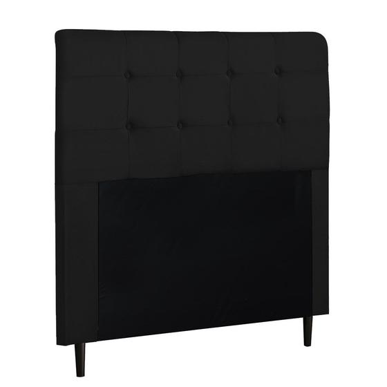 Imagem de Cabeceira de Casal King 195cm Luna I02 Suede Preto - Mpozenato