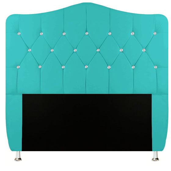 Imagem de Cabeceira de Casal Para Cama Box Estofada Capitone com Strass 140 CM  Atena Nanda Decor