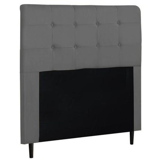 Imagem de Cabeceira de Solteiro estofada cinza suede DUBAI LUXO   0,90cm - H.g.h-Decor