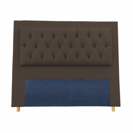 Imagem de Cabeceira Decor Itália Cama Box King 1,95 M Suede Marrom