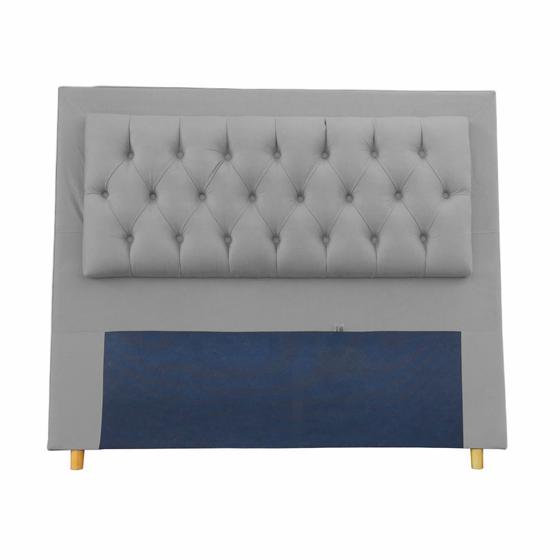 Imagem de Cabeceira Decor Itália Cama Box Solteiro 90 CM Suede Cinza