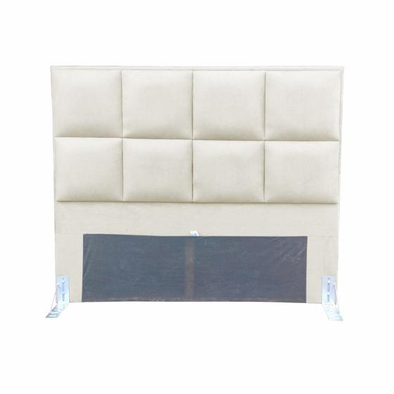 Imagem de Cabeceira Decor Milão Cama Box King 1,95 M Suede Bege