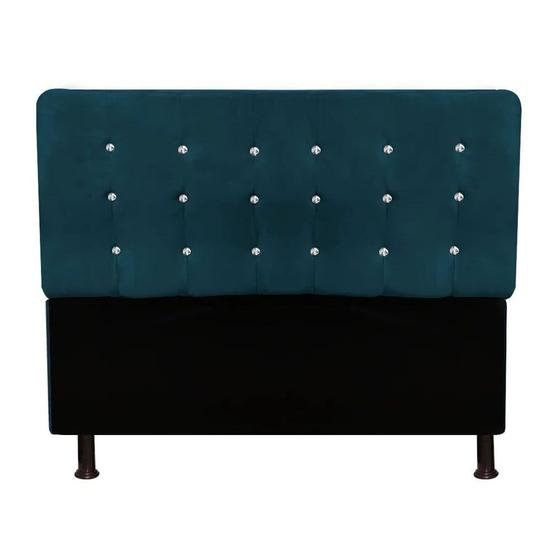 Imagem de Cabeceira Diamante Cama Box King 190cm Suede Azul Marinho