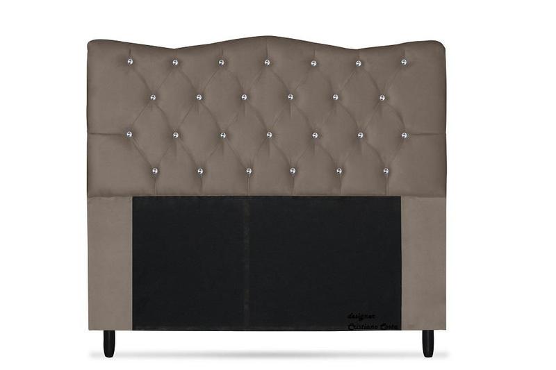 Imagem de Cabeceira Dunas Solteirão Viúva 120cm com Strass Suede