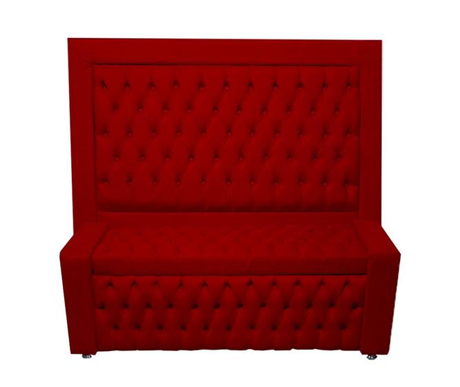 Imagem de Cabeceira e recamier baú Bia para cama box casal queen 1.60 - Suede - Sv Decor