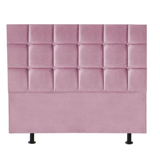 Imagem de Cabeceira Espanha Cama Box Casal 195 cm Suede Rosa Bebê