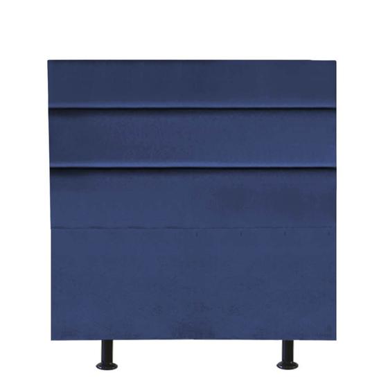 Imagem de Cabeceira Estofada Argentina 90cm Solteiro Para Cama Box Quarto Suede Azul Marinho - Ahz Móveis