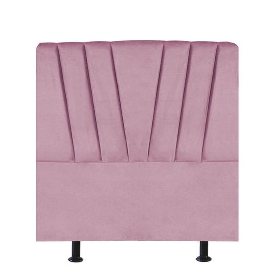 Imagem de Cabeceira Estofada Bélgica 100 cm Solteiro Quarto para Cama Box Suede Rosa Bebê - KDAcanto Móveis