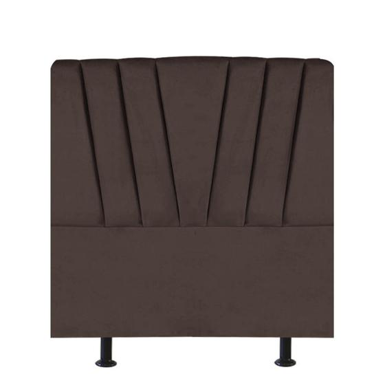 Imagem de Cabeceira Estofada Bélgica 90cm Solteiro Para Cama Box Quarto Suede Marrom - Gat Magazine