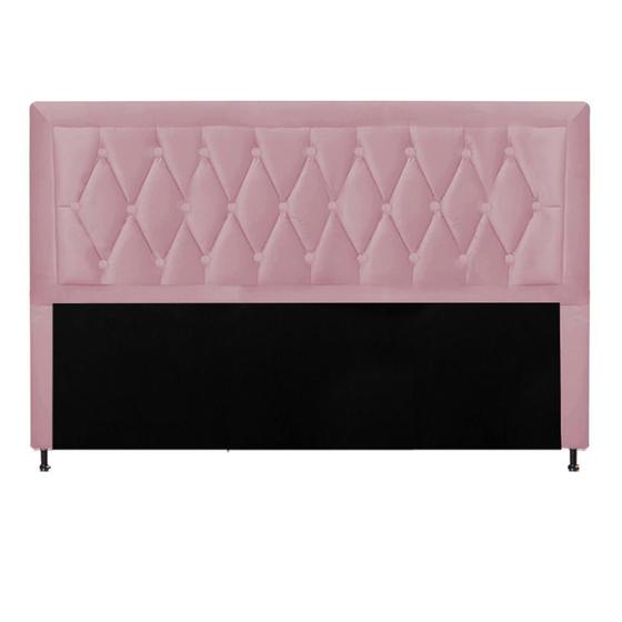Imagem de Cabeceira Estofada Bianca Capitonê 160 cm Queen Size Quarto para Cama Box Suede Rose - Damaffê Móveis