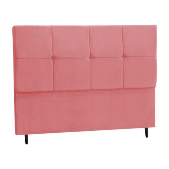 Imagem de Cabeceira Estofada Box Casal King Size Encosto Para Cama Paris 195x126 CM Rosa JBE Móveis